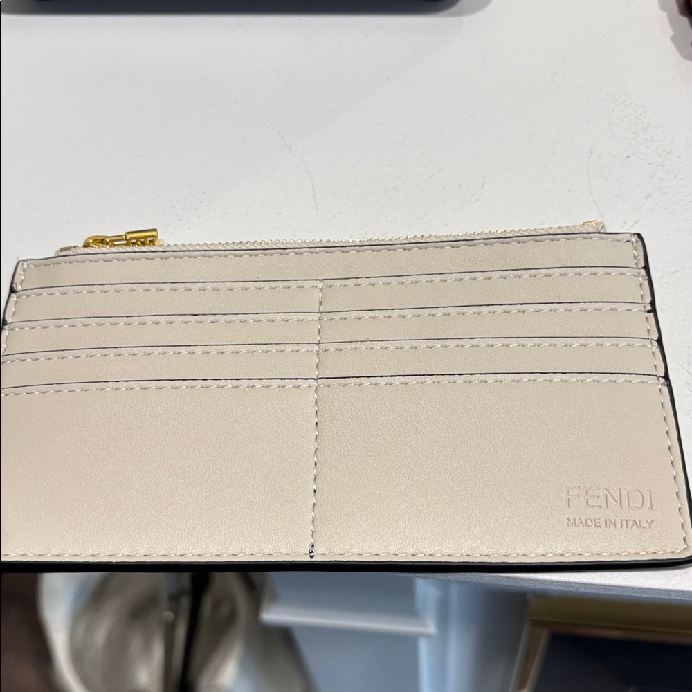 Fendi Cream Leather Shoulder Clutch with Gold Hardware - Picture 5 of 5